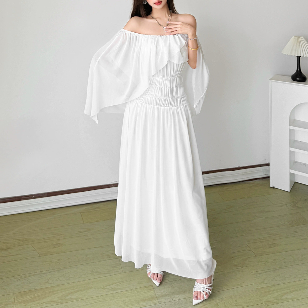 Zara Summer Party Off Shoulder Tulle A-Line Maxi Dress